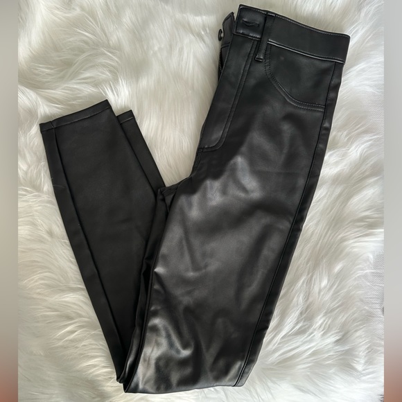 Abercrombie & Fitch Faux Leather Leggings - Black - Picture 1 of 5